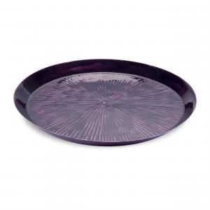 Поднос металлический круглый Melrose International, 34 см, фиолетовый