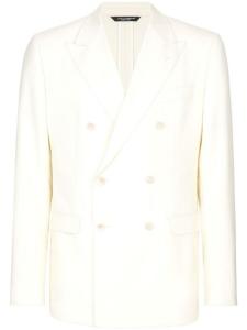 Dolce & Gabbana двубортный пиджак из шерсти, нейтральный цвет