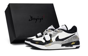 Баскетбольные кроссовки Legacy 312 Vintage, низкие, мужские, серо-золотые Jordan, Black White Gray Gold