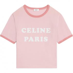 Футболка Paris 70's из хлопкового джерси CELINE, розовый