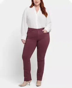 Джинсы Marilyn Straight Pull-On больших размеров NYDJ, розовый