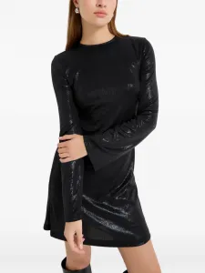 Платье мини Adya с эффектом металлик Marcella, черный