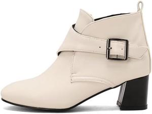 Женские ботильоны на высоком каблуке с платформой, с ремнем с пряжкой из искусственной кожи, очень широкой застежкой BLXQPYT, Off-White