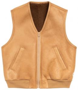 Жилет Stussy из овчины, бежевый