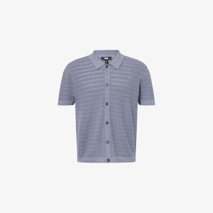 Рубашка Mendez Paige из хлопка и льна в клетку, серо-синий