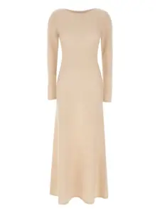 Макси-платье Roma с длинными рукавами и вырезом "лодочка" The Garment, бежевый