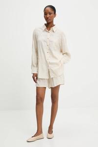 Рубашка и шорты с льном Answear.Lab, бежевый