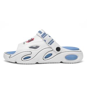 NANJIREN Мужские пляжные сандалии серо-сине-коричневые с бело-голубыми вставками, цвет White Blue