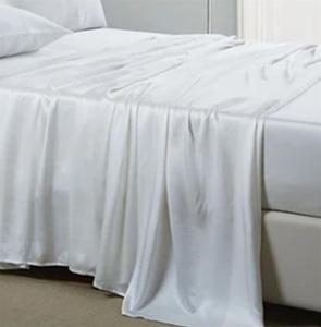 Generic Комплект постельного белья из 100% шелка тутового шелкопряда с бесшовной простыней и наволочкой на молнии White