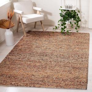 Ковер SAFAVIEH, 183 x 183 см, Bohemian Collection - Natural & Rust, ручной работы из джута, идеально для помещений с высокой проходимостью в гостиной, спальне (BOH901P)