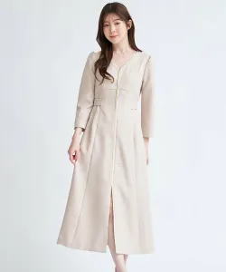 Платье с застежкой-молнией спереди и кантом Noela, цвет Beige