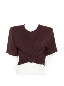 Футболка с узлом Magda Butrym, коричневый