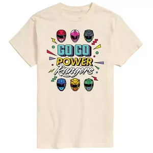 Мужская футболка с принтом Power Rangers Go Go Licensed Character, бежевый