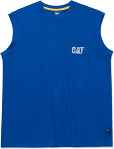 Мужская футболка без рукавов с фирменным карманом Caterpillar, Bright Blue