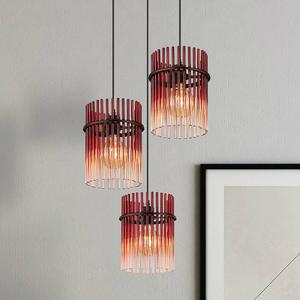 Подвесной светильник Globo Lighting Gorley Typ B, цветное стекло/железо - 3 лампы - красные