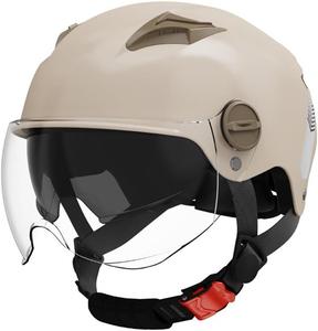 Шлем винтажный TONCXRW Vespa открытый, серо-бежевый