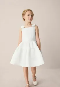 Коктейльное платье/вечернее платье прямого кроя с бантом на спине Laura Ashley, White