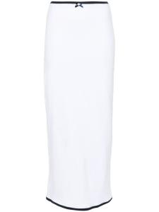 Rowen Rose юбка макси с контрастной отделкой, белый