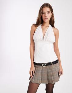 Корсет-топ с бретелькой через шею цвета слоновой кости Weworewhat