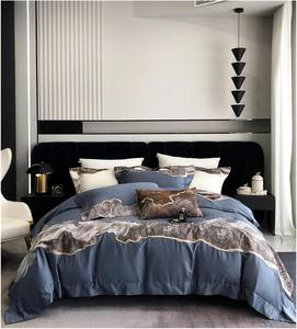 YUSIWOAL Комплект постельного белья из египетского хлопка 120S с художественной аппликацией и вышивкой в стиле пэчворк