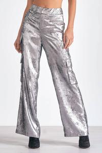 Брюки-карго серебристого цвета Elan, серебряный