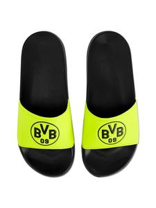 Неоновые шлепанцы с логотипом BVB черного цвета