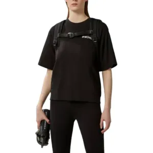 Футболка из хлопка с принтом Mountain logo Moncler, черный