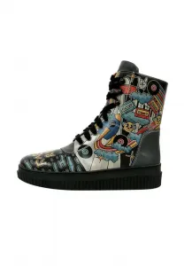 Future stay groovy handgefertigt platform ankle boots Dogo, Schwarz