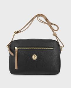 Черная кожаная сумка через плечо с двумя внешними карманами и застежкой-молнией El Potro, черный