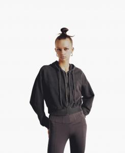 Мужская толстовка с капюшоном на молнии из хлопка с эффектом кислотной стирки PCFG, Black