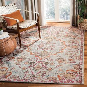 Ковер SAFAVIEH, 153 x 244 см, Classic Vintage Collection, красный и бежевый, восточный дистресс-дизайн, без линьки и простой в уходе, идеален для помещений с высокой проходимостью в гостиной, спальне (CLV102Q)