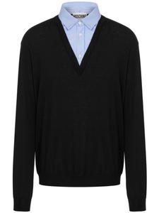 Moschino многослойный джемпер с логотипом, черный