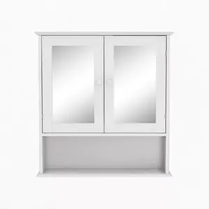 21,65'' ширина 22,83'' высота настенное зеркало для ванной комнаты с регулируемыми полками Casainc, white