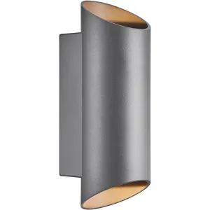 Наружный настенный светильник Nico Round GU10, 1 шт. Освещает как вверх, так и вниз, корпус из алюминия Nordlux, антрацит