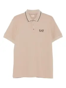 Рубашка-поло с заостренным воротником и логотипом Ea7 Emporio Armani, нейтральный