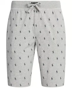 Мужские хлопковые пижамные шорты с логотипом Polo Ralph Lauren, серый
