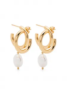 Серьги-кольца с жемчугом Wouters & Hendrix, золотой