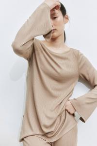 Свитер с вырезом «лодочка» H&M, бежевый