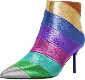 Женские ботильоны FOWT с модной отделкой, разноцветные, с заостренным носком, на шпильке, с боковой молнией, высокие каблуки, элегантные для выпускного или свиданий, размеры 4-16 US, Gray Toe