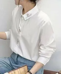 Рубашка с вышитым воротником Aimoha - Select -, цвет White Other 2