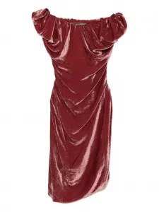 Бархатное платье мини с открытыми плечами Vivienne Westwood, красный