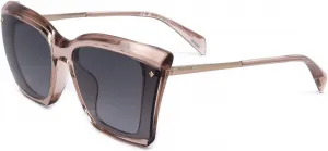 Солнцезащитные очки Police SPLL95M 0913, блестящие, прозрачные, бежевые, 61/19/140, женские, 0913 Shiny Transparent Beige