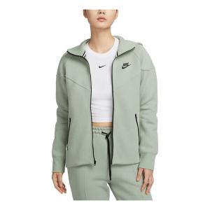 Куртка спортивная одежда технический флис ветровка с капюшоном на молнии азиатские размеры Nike, зеленый