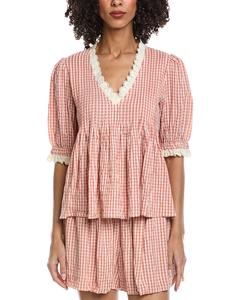 REVERIEE Check Top, розовый