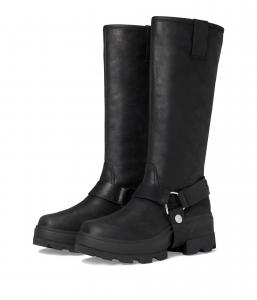 Сапоги женские SOREL Joan Frwd Tall кожаные с декоративными ремешками, черный