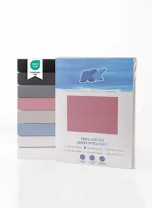 Простыня на резинке из джерси, 100% хлопок, 140x200+30 см, цвет античная роза KK Shopping