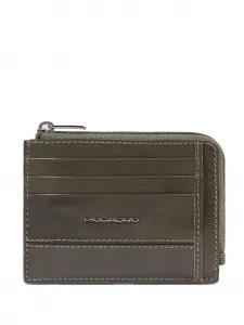 Кожаный держатель для карт Piquadro, зеленый