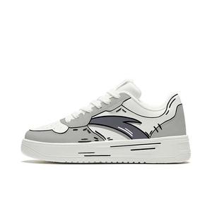 Антискользящие, износостойкие, легкие низкие кеды для скейтбординга Unisex серо-белые Anta Life Collection