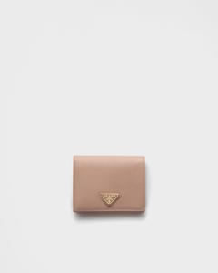Маленький кошелек из сафьяновой кожи Prada, бежевый