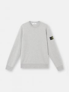 Толстовка с круглым вырезом и ребристыми деталями Stone Island 6100060 ORGANIC COTTON FLEECE, Dust Grey Melange